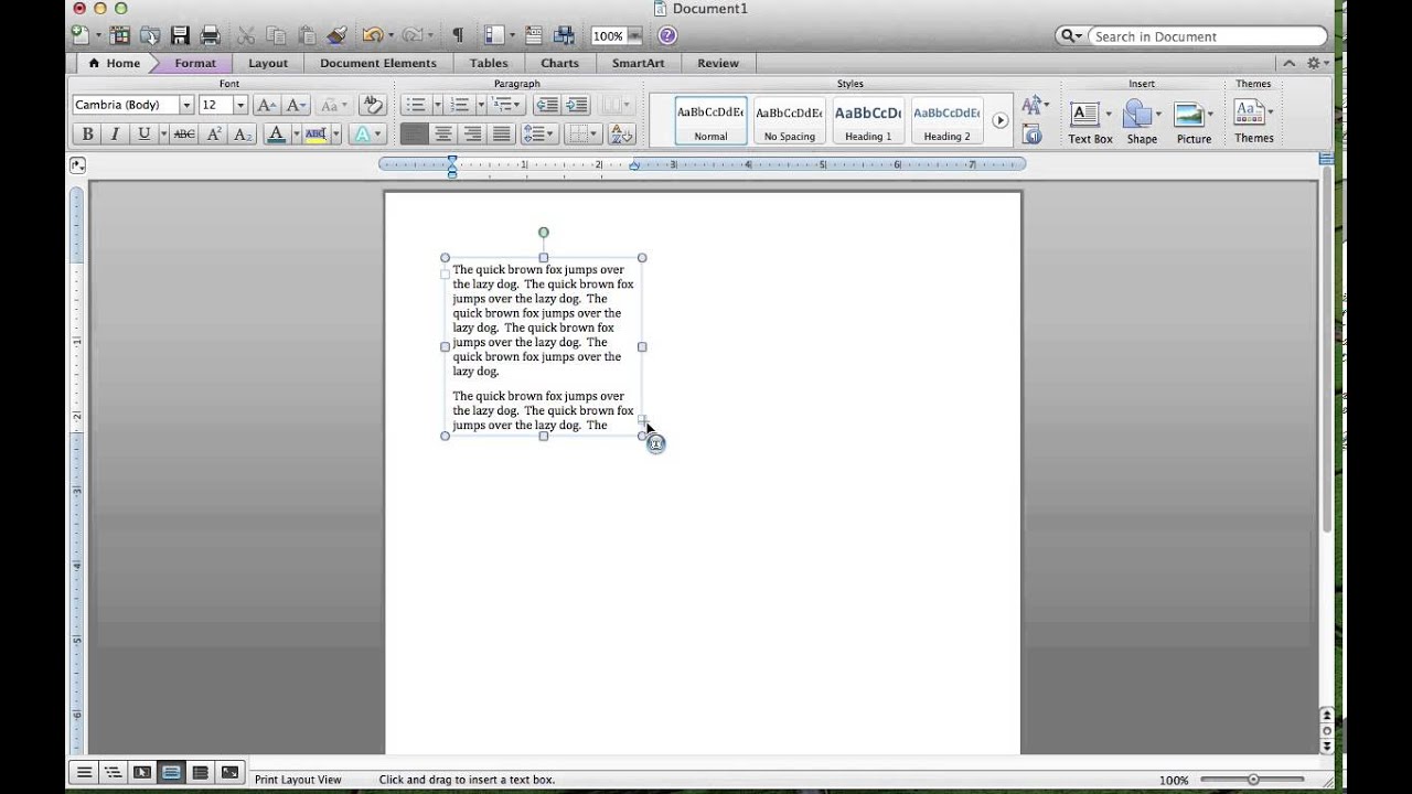 instructional text word for mac 2011